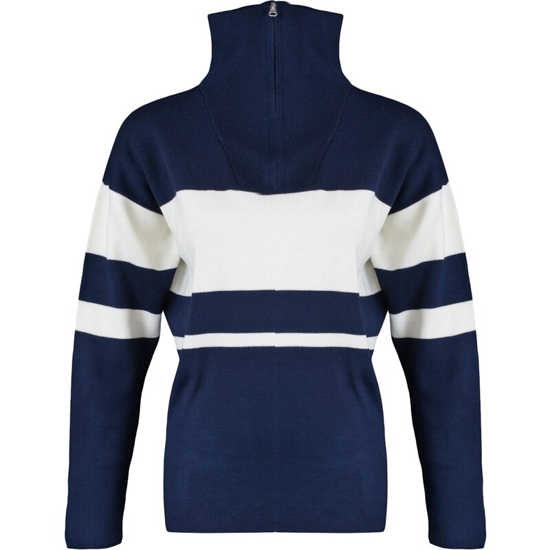 Trendyol Navy Wide Fit Základní pletený svetr s barevným blokem