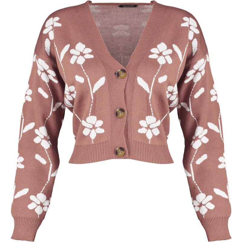 Trendyol Pale Pink Jacquard Knitwear Cardigan