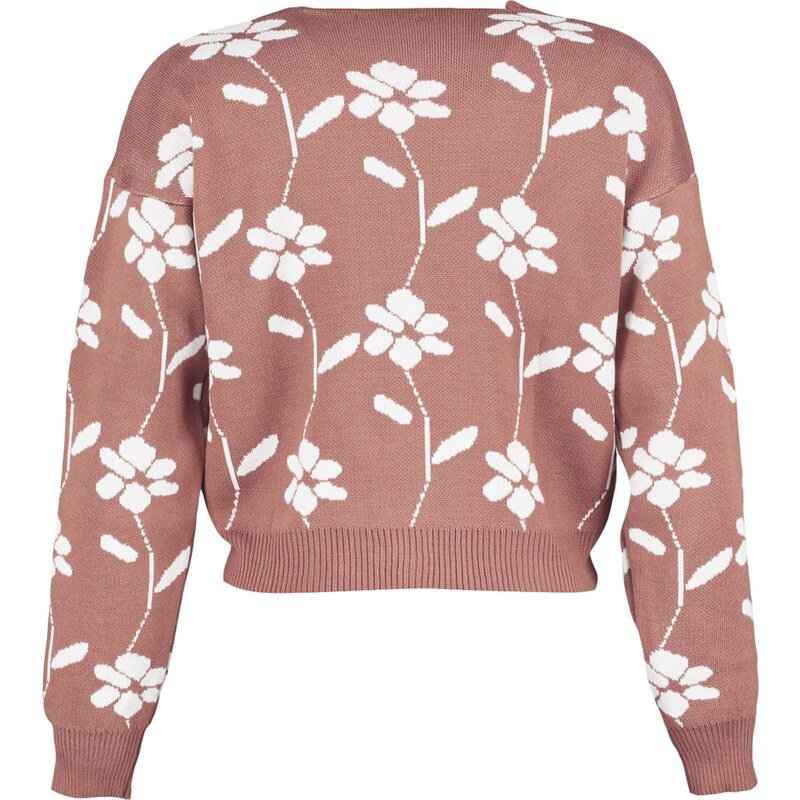 Trendyol Pale Pink Jacquard Knitwear Cardigan