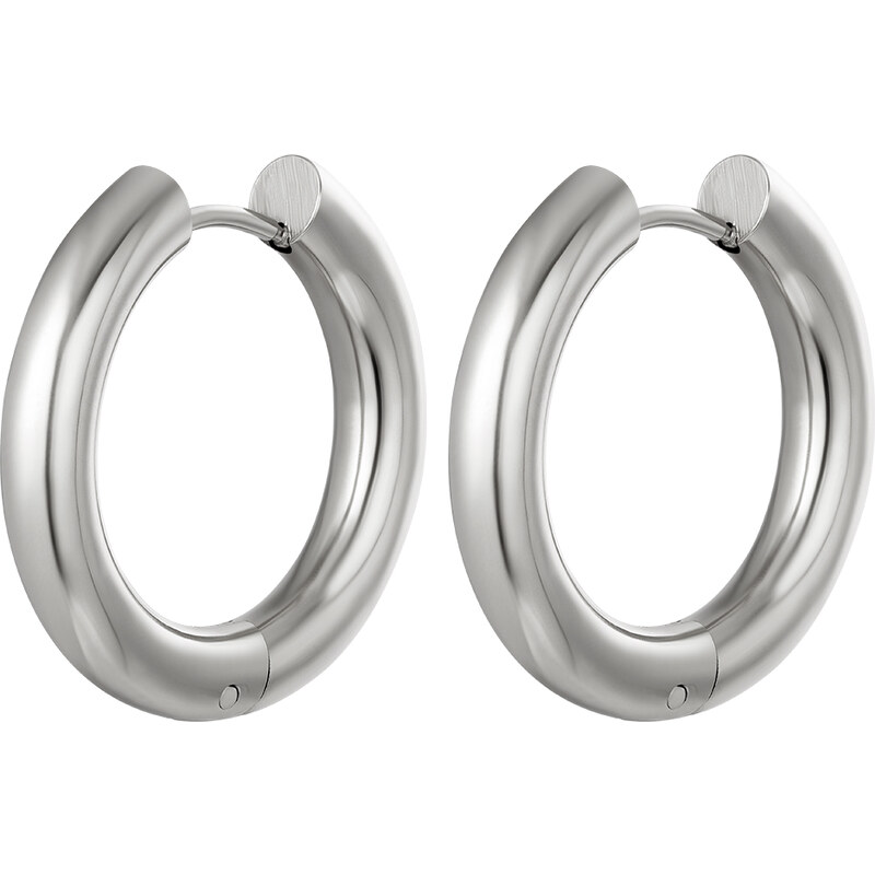 SYLVIENE Náušnice kruhy CREOLES Silver 25 mm 72639972