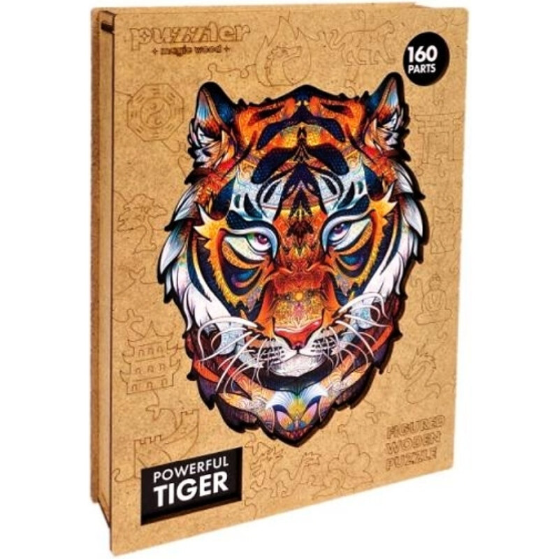 UniSoftGames Dřevěné barevné puzzle - Mocný Tygr