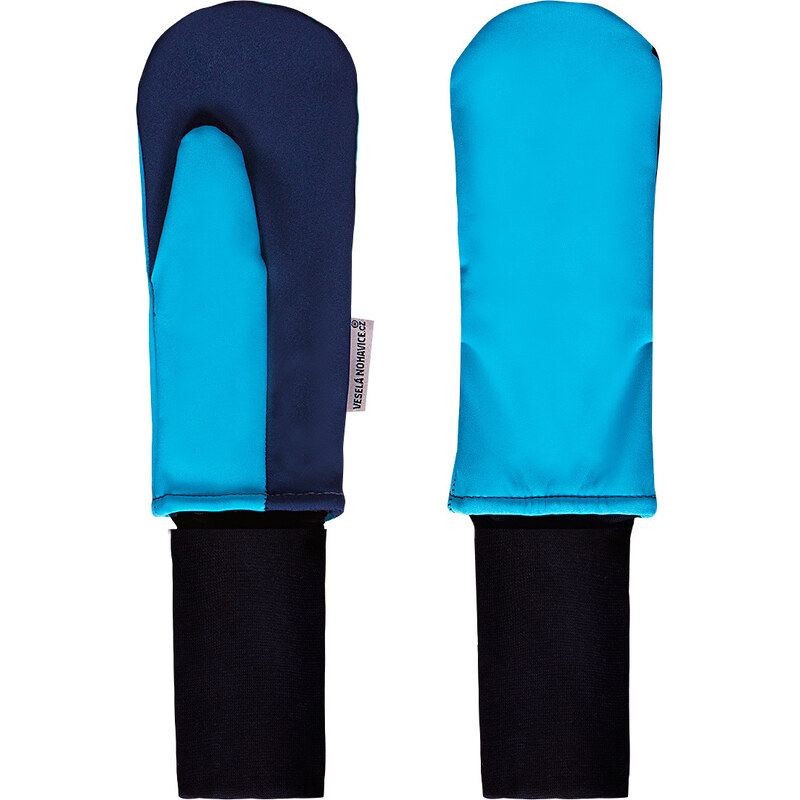 Veselá Nohavice Softshellové rukavice modro-tyrkysové