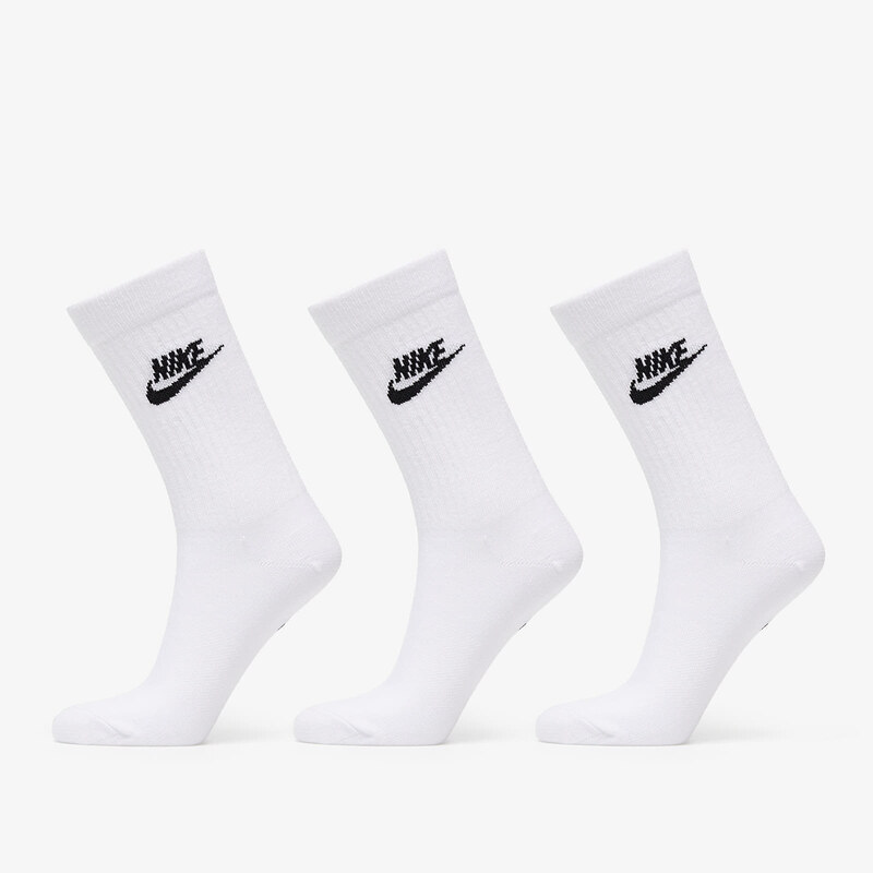 Pánské ponožky Nike Sportswear Everyday Essential Crew Socks 3-Pack White/ Black