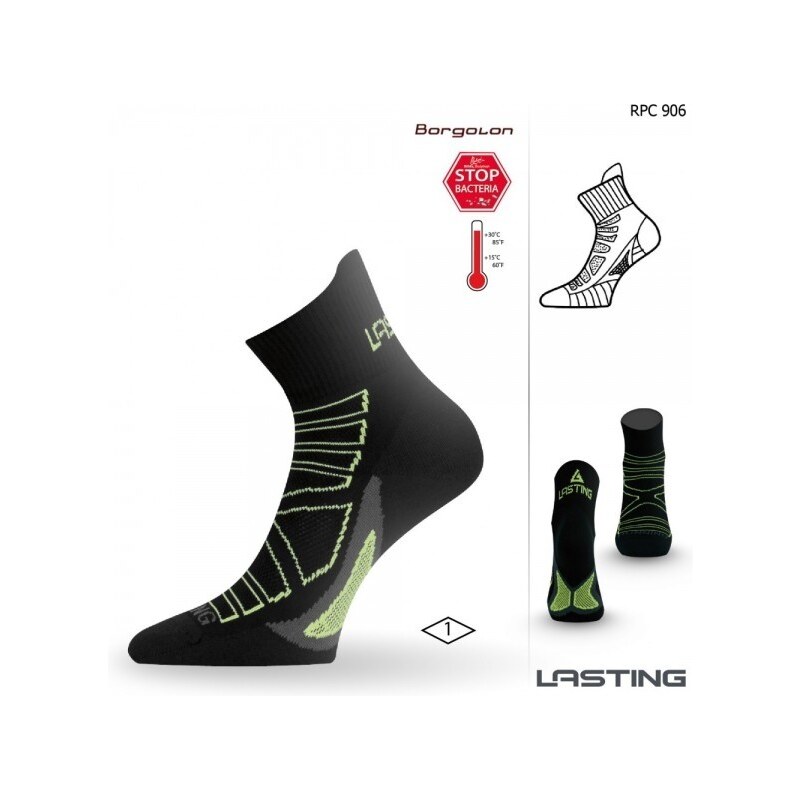 RPC běžecké ponožky Lasting černá/zelená L