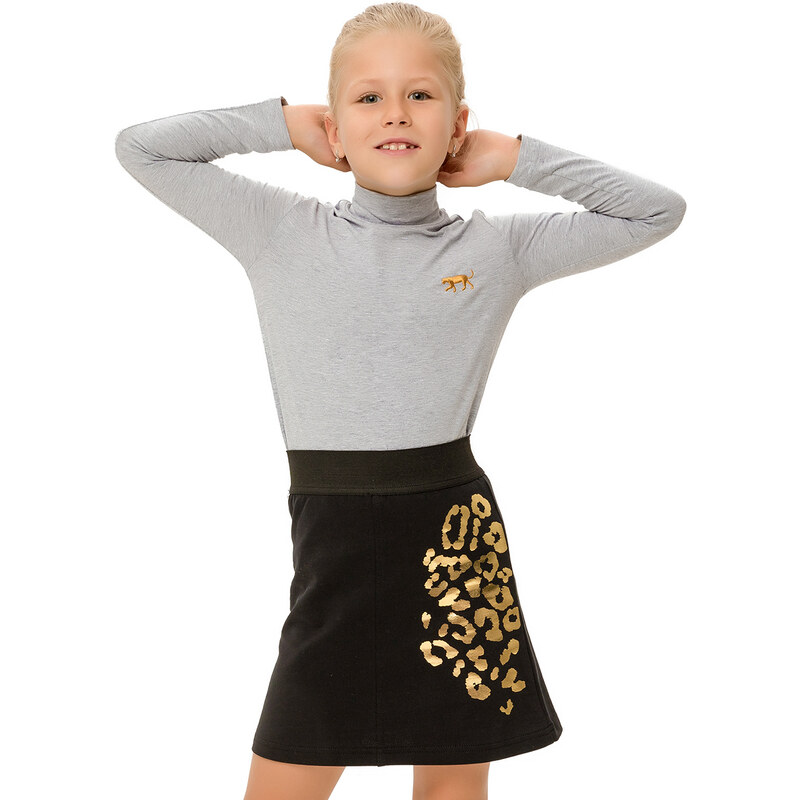 Winkiki Kids Wear Dívčí sukně Leopard - černá Barva: Černá, Velikost: 128