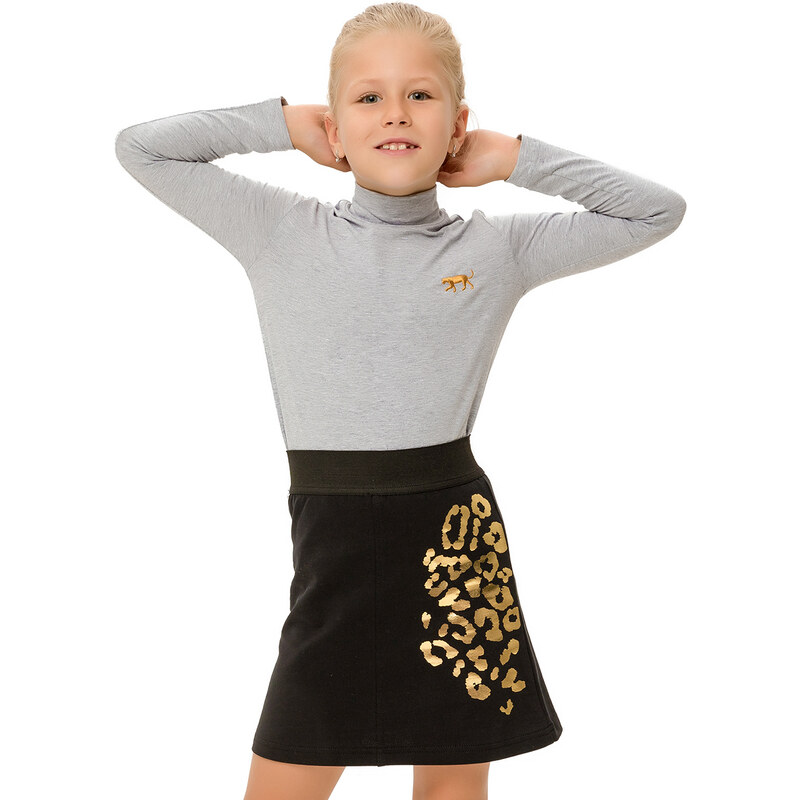 Winkiki Kids Wear Dívčí sukně Leopard - černá