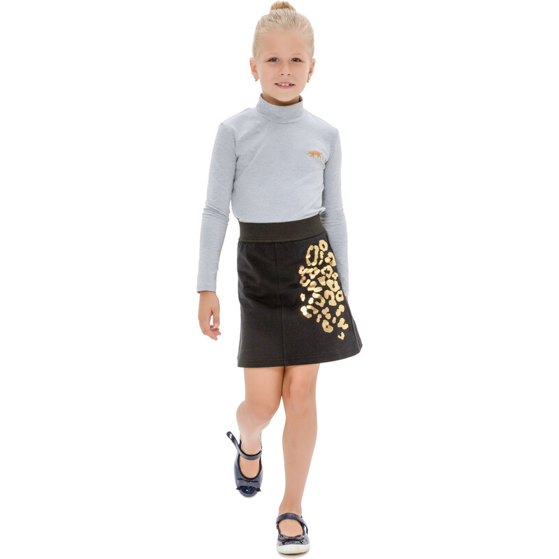 Winkiki Kids Wear Dívčí sukně Leopard - černá