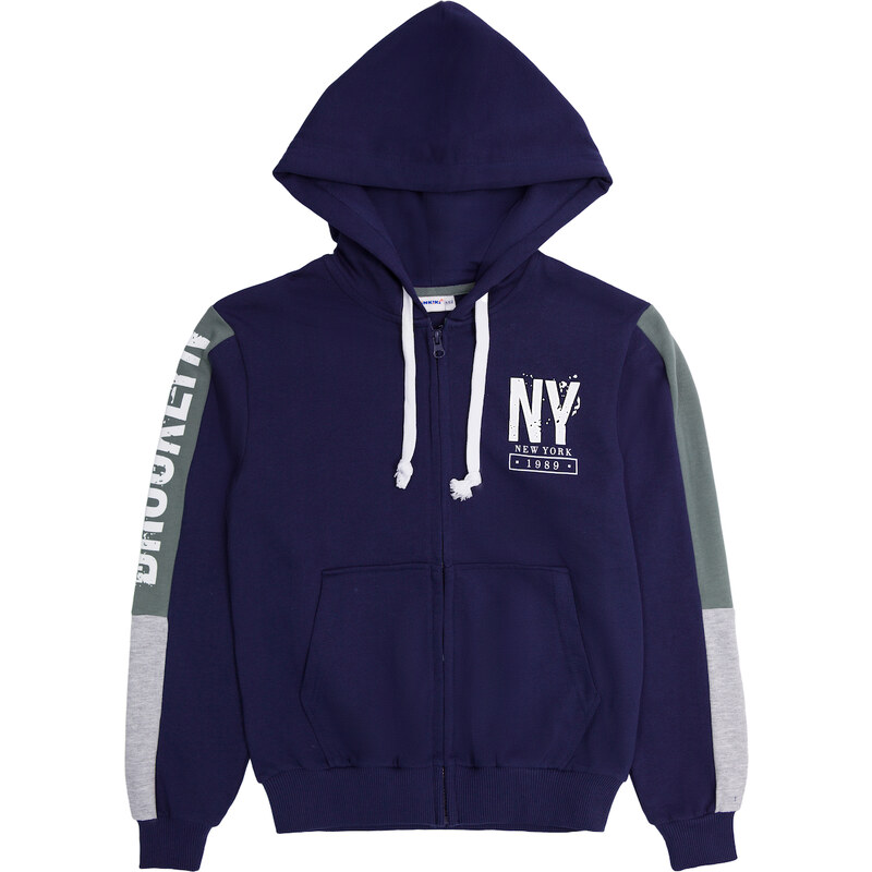 Winkiki Kids Wear Chlapecká mikina na zip Brooklyn - navy