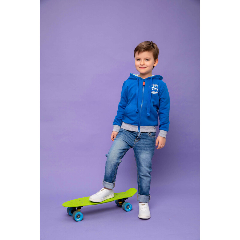 Winkiki Kids Wear Chlapecká mikina na zip Surf Club - tmavě modrá
