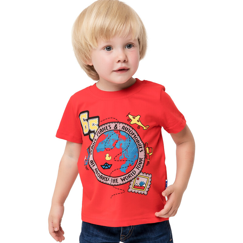 Winkiki Kids Wear Chlapecké tričko World Tour - červená