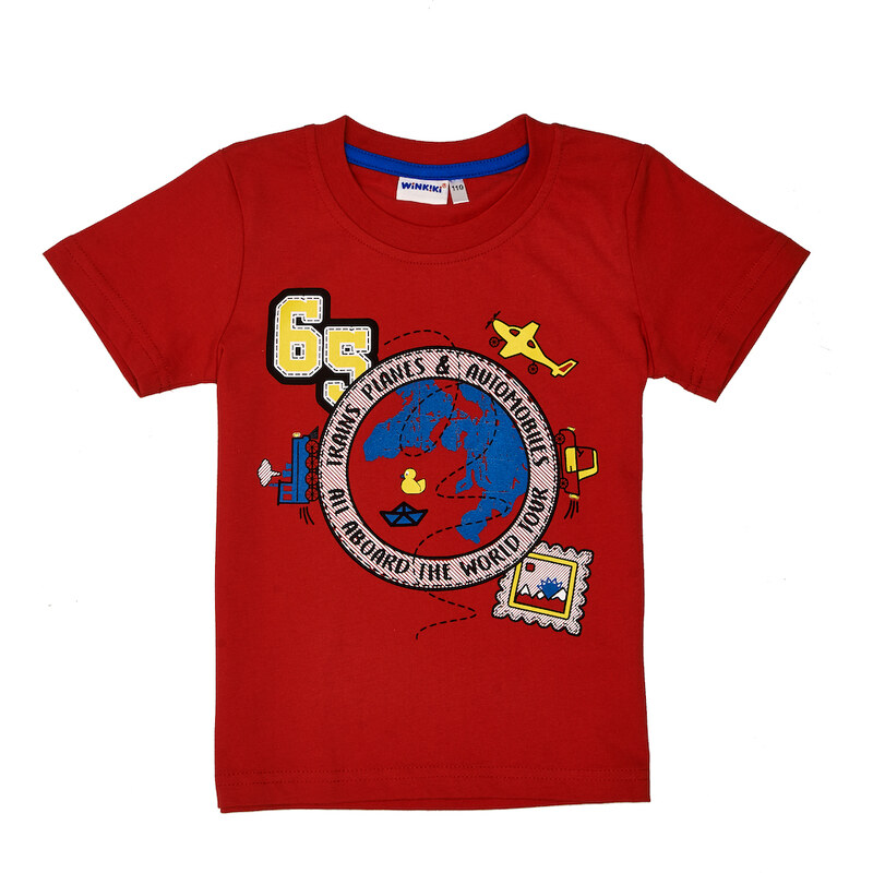 Winkiki Kids Wear Chlapecké tričko World Tour - červená