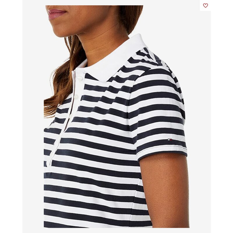 Tommy Hilfiger dámské polo šaty Stripe Polo černý proužek M