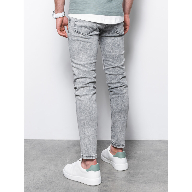 Ombre Clothing Pánské džínové kalhoty SKINNY FIT - šedé V1 P1062