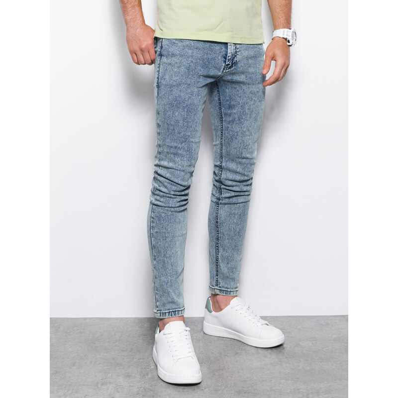 Ombre Clothing Pánské džínové kalhoty SKINNY FIT - světle modré V2 P1062