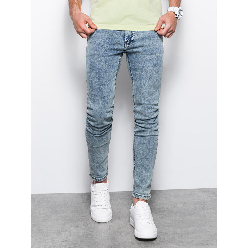 Ombre Clothing Pánské džínové kalhoty SKINNY FIT - světle modré V2 P1062