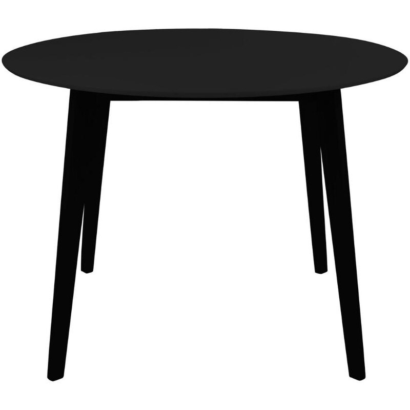 Nordic Living Černý lakovaný kulatý jídelní stůl Vinay 105 cm