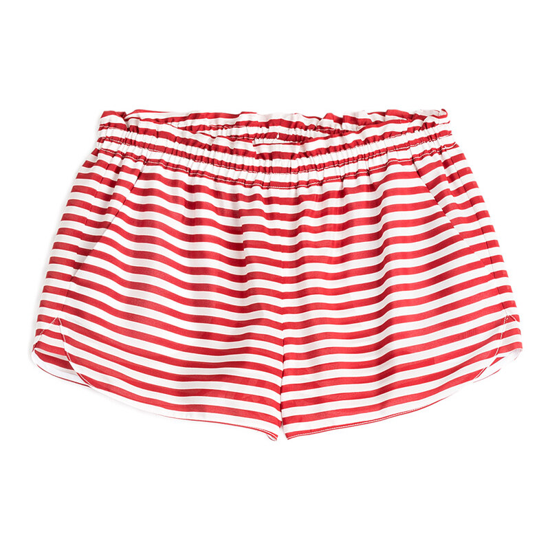 RED Valentino Striped Silk Shorts