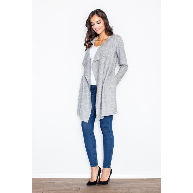 FIGL Dámský šedý elegantní svetřík Šedá 84022161