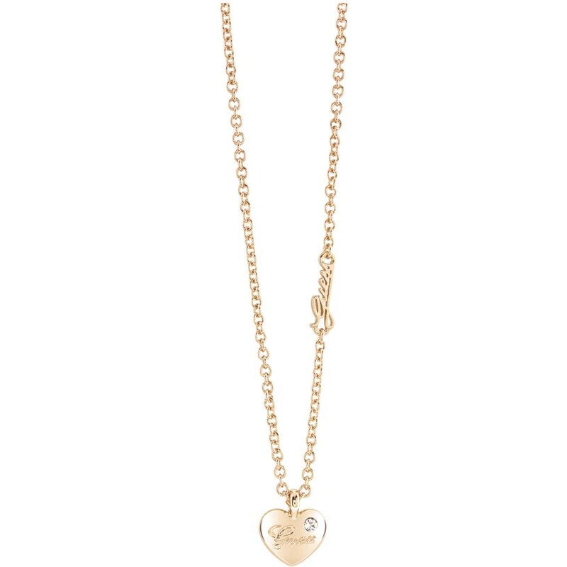 Guess Hearts and Roses Yellow Gold-Plated Necklace