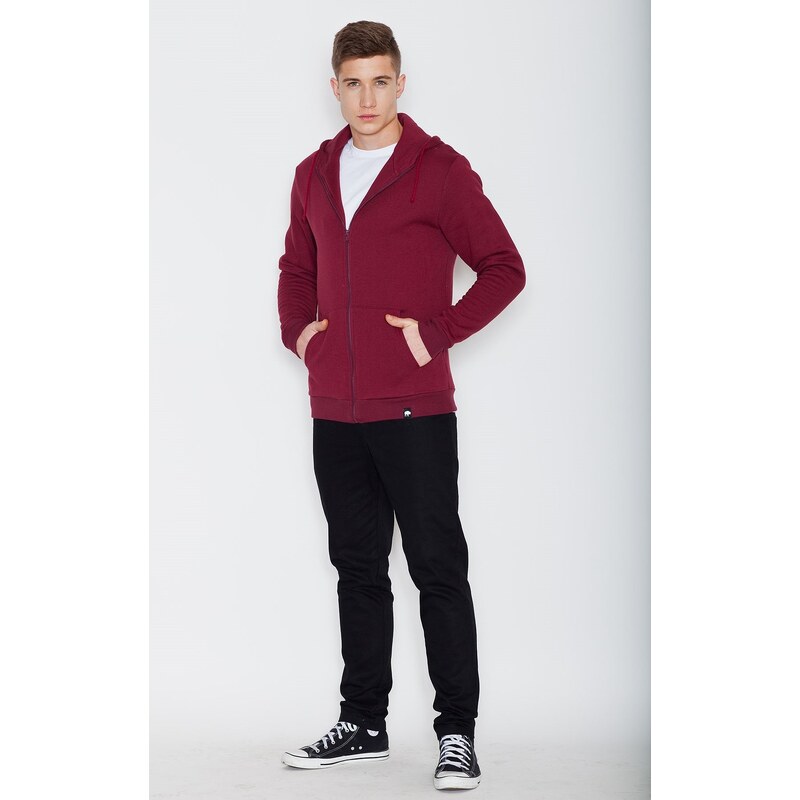 VISENT BORDÓ BASIC MIKINA V003 DEEP RED Vínová