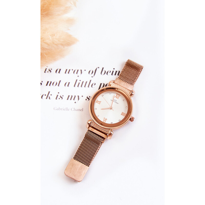 Kesi Dámské hodinky Giorgio & Dario se magnetickým náramkem růžové Zlato