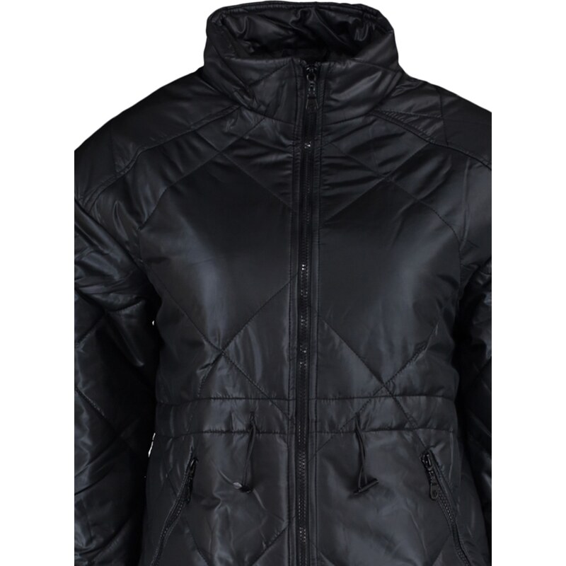 Trendyol černý oversize prošívaný nadýchaný kabát