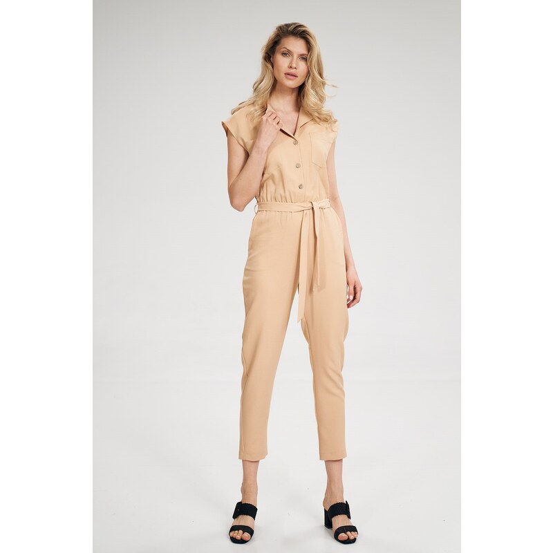 FIGL Dámský béžový overal M695 Beige Béžová 84022924