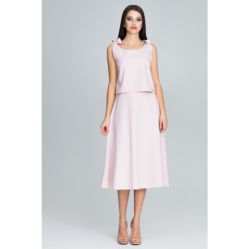 FIGL Světle růžový Set elegantní sukně a top Světle růžová