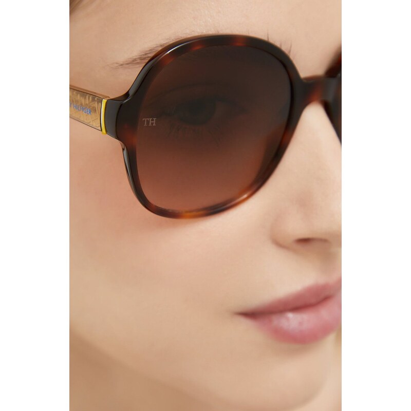 Sluneční brýle Tommy Hilfiger dámské, hnědá barva