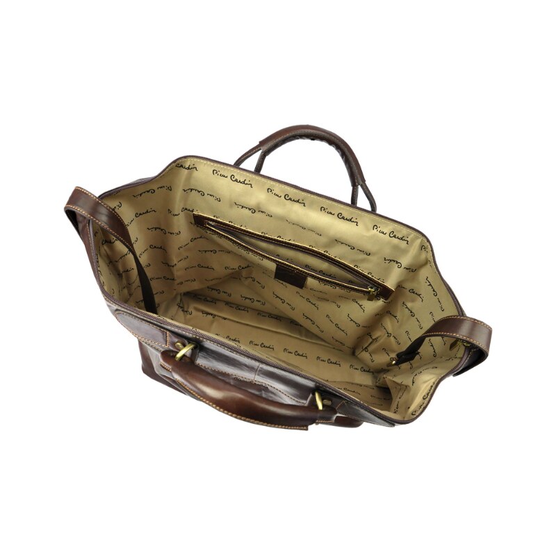 Pánská kožená cestovní taška Pierre Cardin, Fendares, hnědá