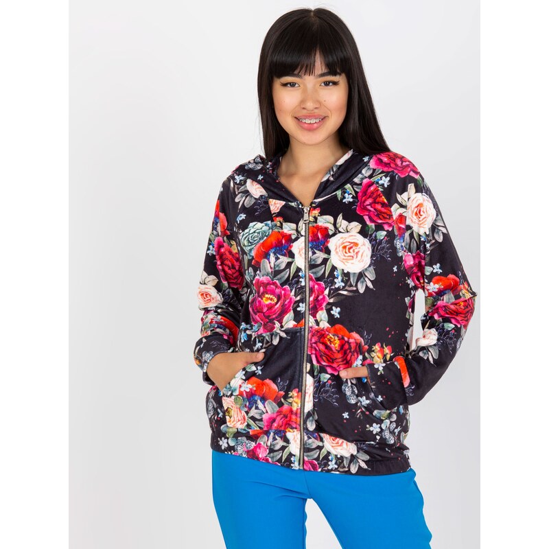 RUE PARIS Sweatshirt-RV-BL-8143.83P-black-red