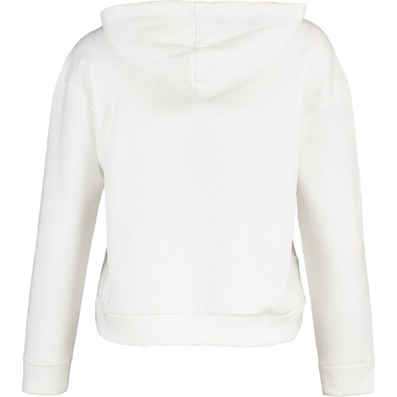 Trendyol White Basic Regular / Normal Fit Fleece Vnitřní pletená mikina s kapucí