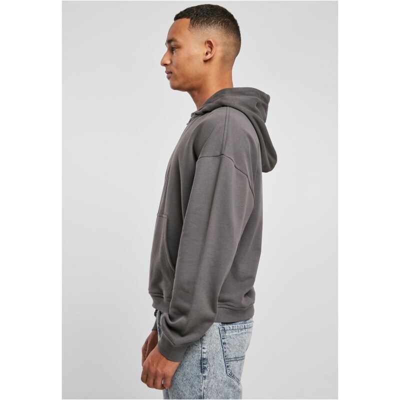 URBAN CLASSICS Boxy Zip Hoody - darkshadow