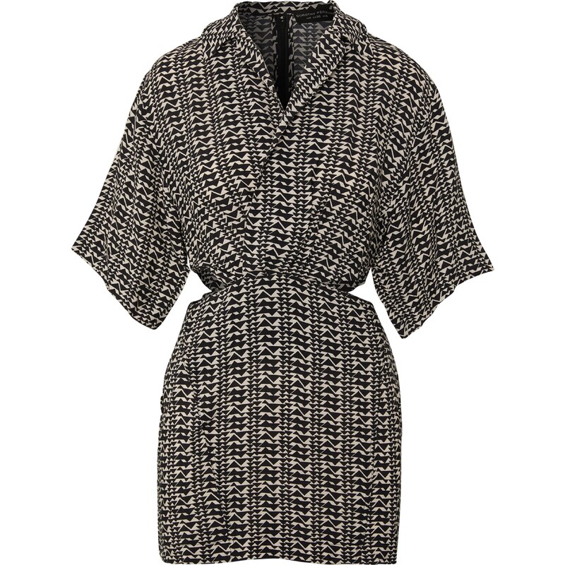 Dorothy Perkins Petite Šaty Ikat béžová / černá