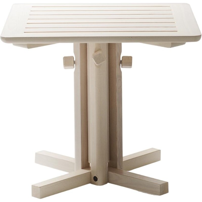 Bílý jasanový nastavitelný zahradní stolek Poom Tetra 55 x 55 cm