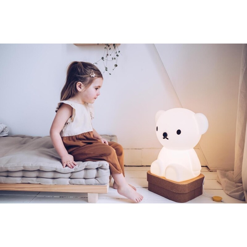 Bílá plastová dětská LED lampa Mr. Maria Boris 36 cm