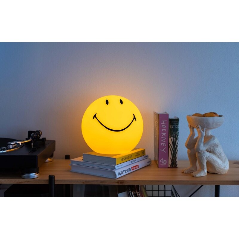 Žlutá plastová LED lampa Mr. Maria Smiley 23 cm