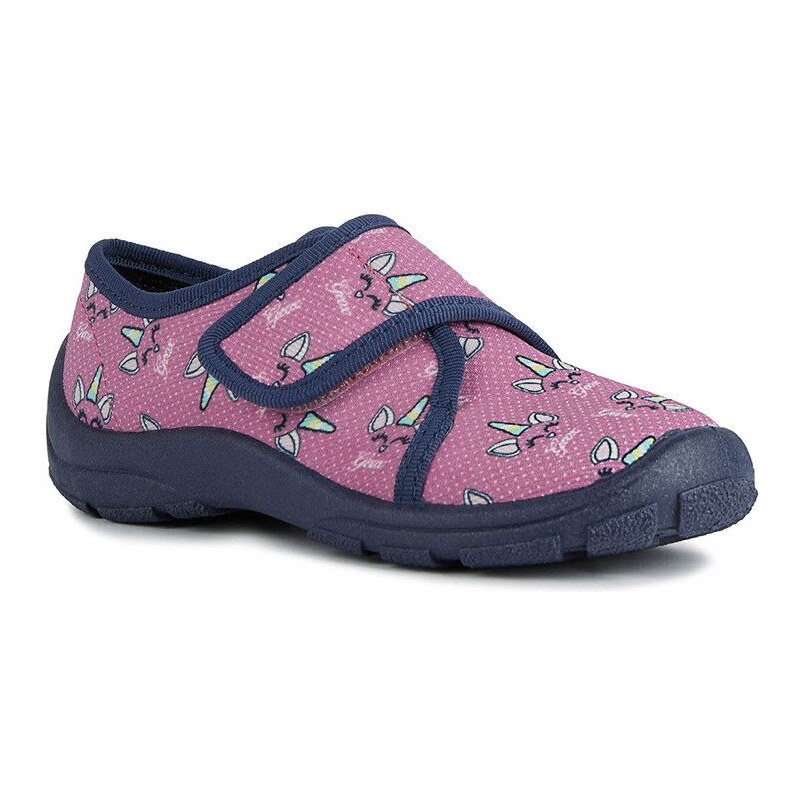 Dětské papuče Geox růžová barva