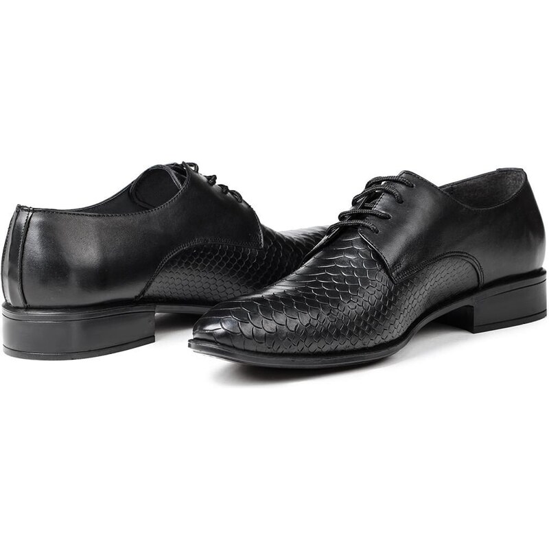 Ducavelli Croco Genuine Leather Men's Classic Shoes, Derby Classic Shoes, Laced Classic Shoes