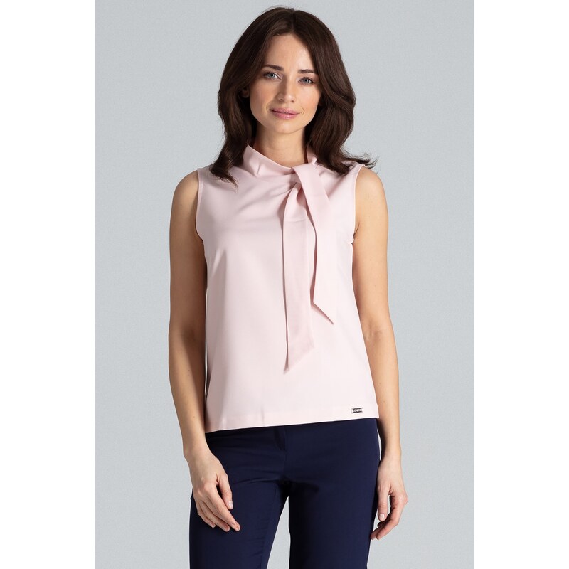 LENITIF Halenka s mašlí u krku K481 Pink