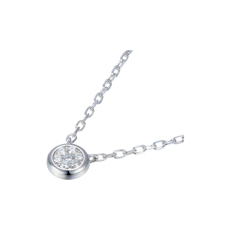 Gems, Elegantní náhrdelník Maila, bílé zlato s brilianty, délka 45 cm, 114928622