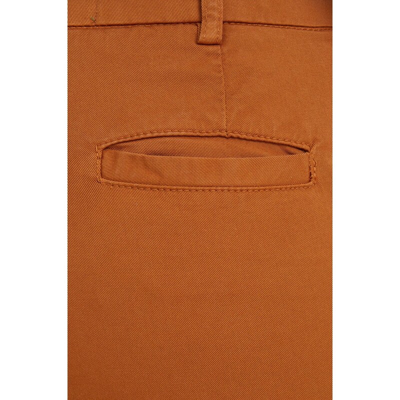 Kalhoty United Colors of Benetton dámské, hnědá barva, jednoduché, medium waist