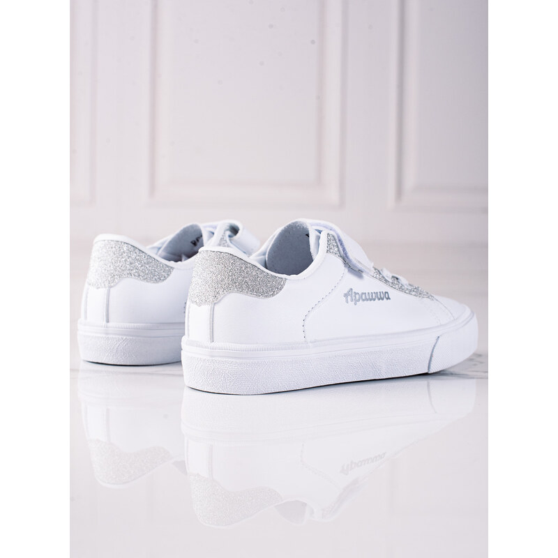 Baby sneakers Shelvt white with silver glitter