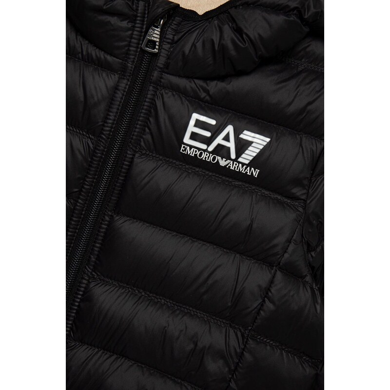 Dětská péřová bunda EA7 Emporio Armani černá barva