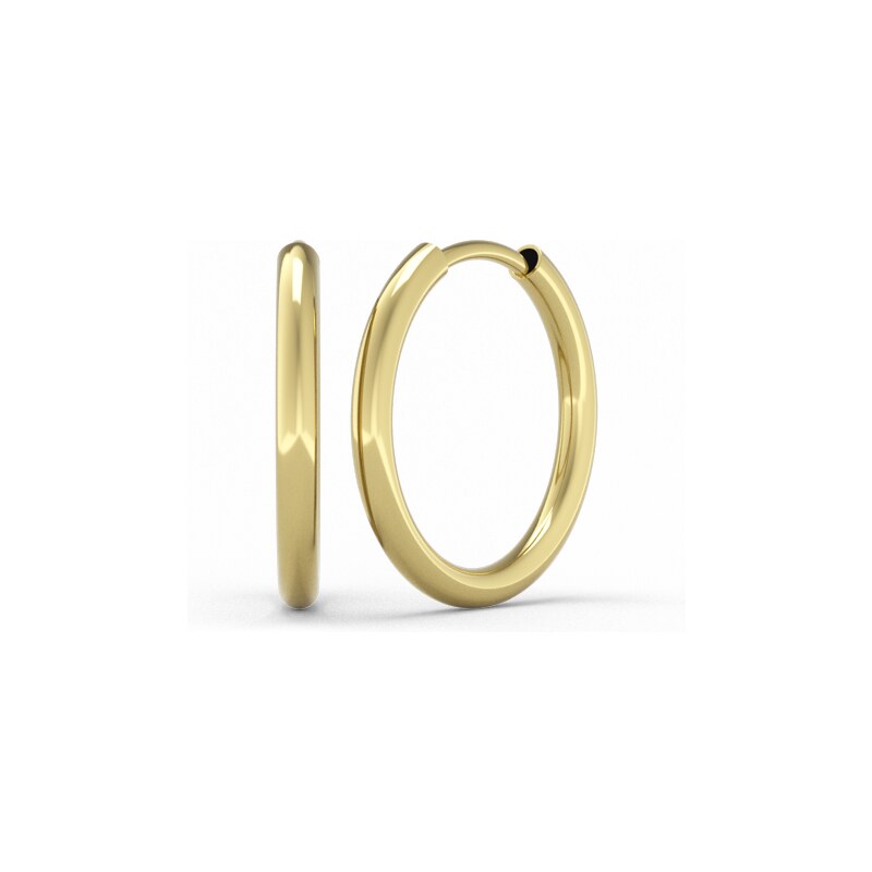 SOLUNA CIRCLES elegantní zlaté náušnice kruhy - průměr 1,6 cm žluté 61424623
