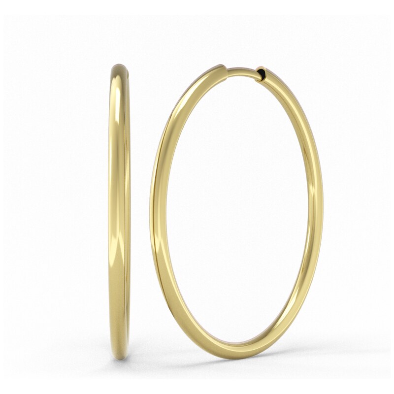 SOLUNA CIRCLES elegantní zlaté náušnice kruhy - průměr 3 cm žluté 72740787