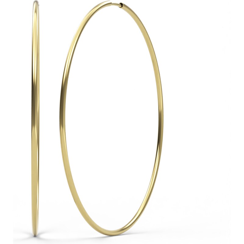 SOLUNA CIRCLES elegantní zlaté náušnice kruhy - průměr 7 cm žluté 72740790