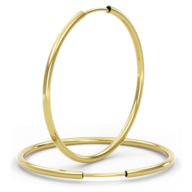 SOLUNA CIRCLES elegantní zlaté náušnice kruhy - průměr 3,5 cm žluté 72740791