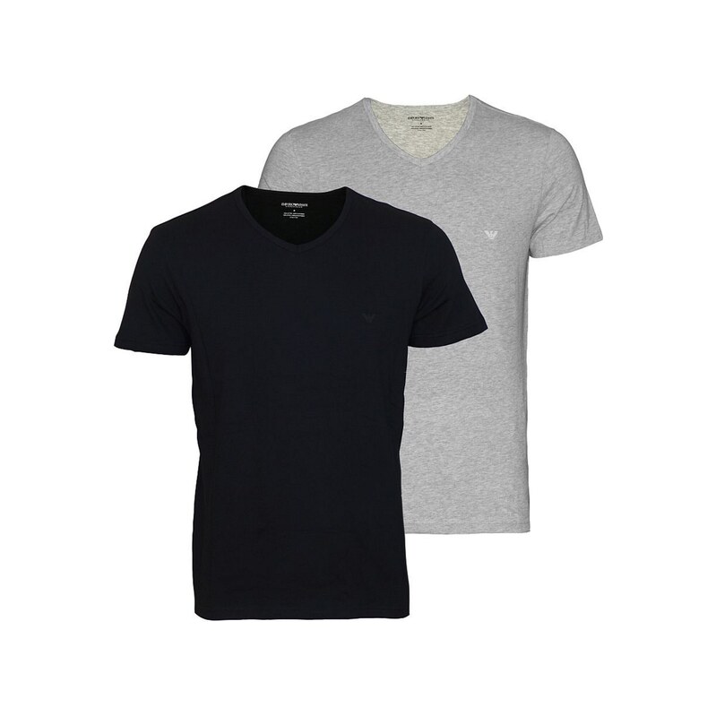 Emporio Armani Tričko šedý melír / černá