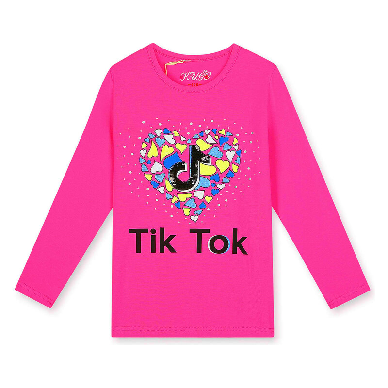 Dívčí triko - KUGO JC0701, tmavě růžová